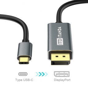USB C to DisplayPort Cable (4K@60Hz), ITD ITANDA Thunderbolt 3 to DisplayPort Cable for MacBook Pro